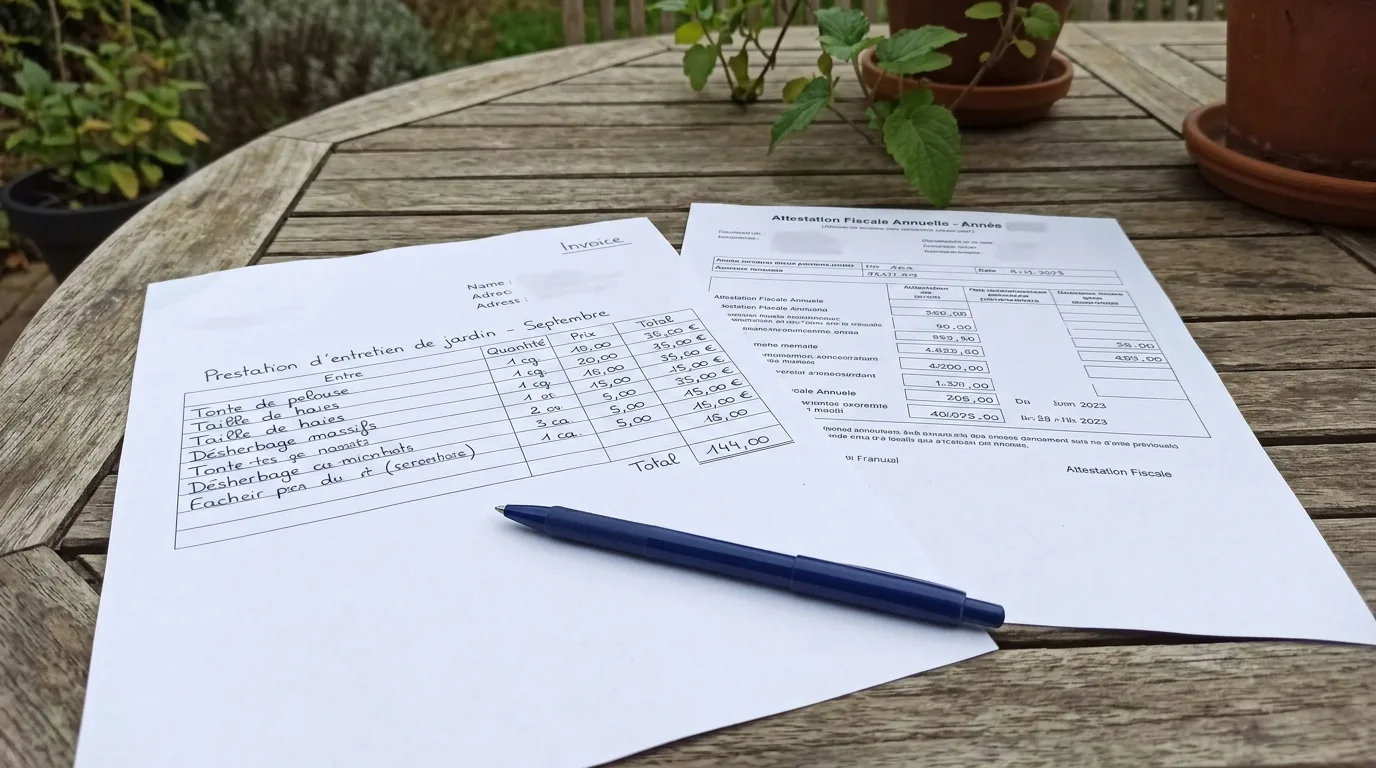 Facture mentionnant service à la personne pour le crédit d'impôt jardinage